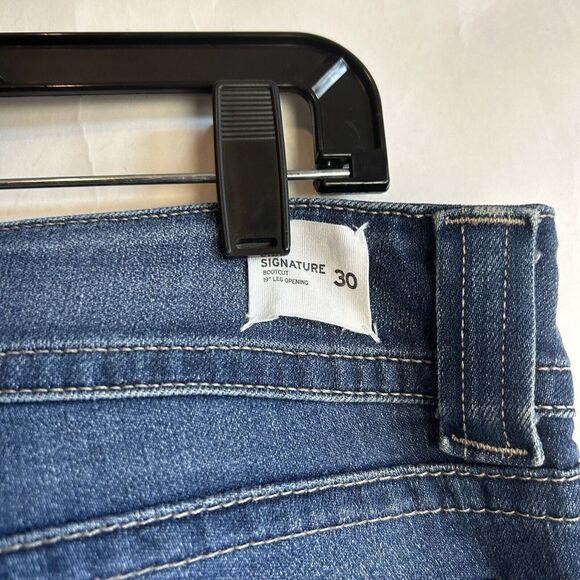 Hudson Signature Mid-Rise Boot Cut Jeans Size 30 Dark Wash Flap Pocket USA Woman - Picture 6 of 10